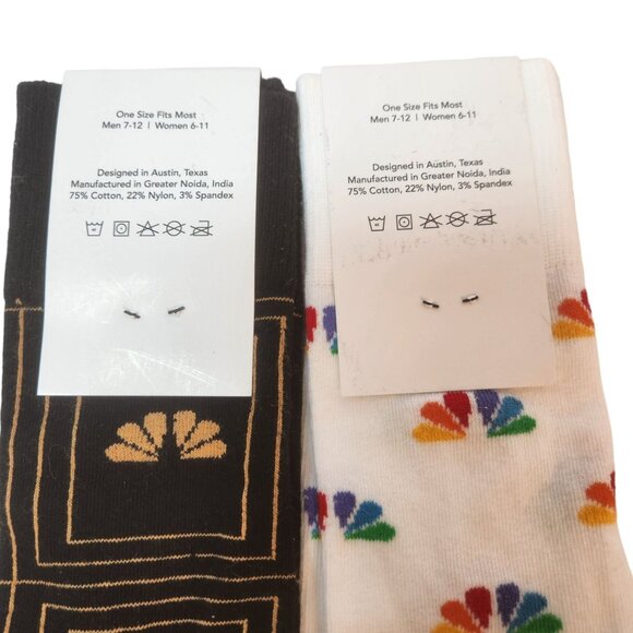 2 New in Pkg. NBC Network Logo Socks One Size Fits Most Men 7-12 Women 6-11 - Picture 7 of 7